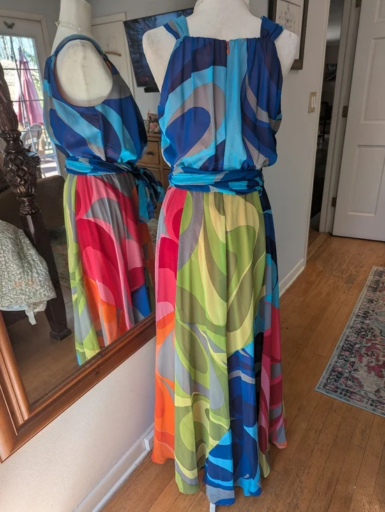 Soft Surroundings Blue Multicolor Halter Maxi Dress - Picture 6 of 10